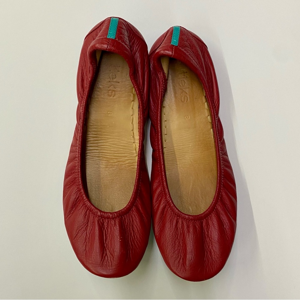 Tieks Red Leather Size: 8